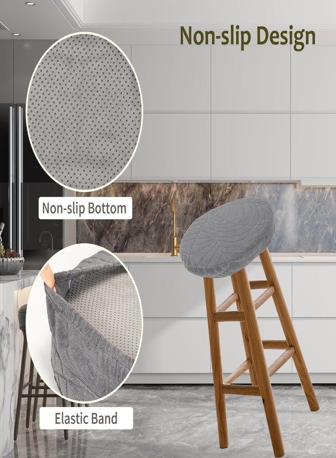 KRFOONN وسادة كرسي بار مقاومة للماء من KRFOONN، مقاس 12 بوصة، وسادة مقعد دائرية ناعمة مبطنة بالإسفنج، وسائد بار دائرية مانعة للانزلاق، وسادة كرسي، أغطية كراسي بار قابلة للغسل مع قاعدة مطاطية (12 بوصة، رمادي داكن) - Image 5